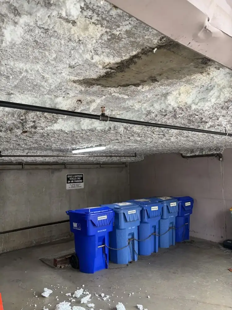 Localised Monoglass repair area at Dorchester House in New Westminster